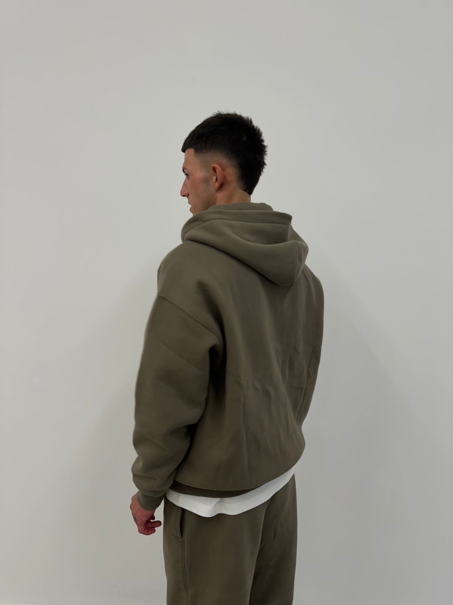 BLANK ZIPPED HOODIE - KHAKI