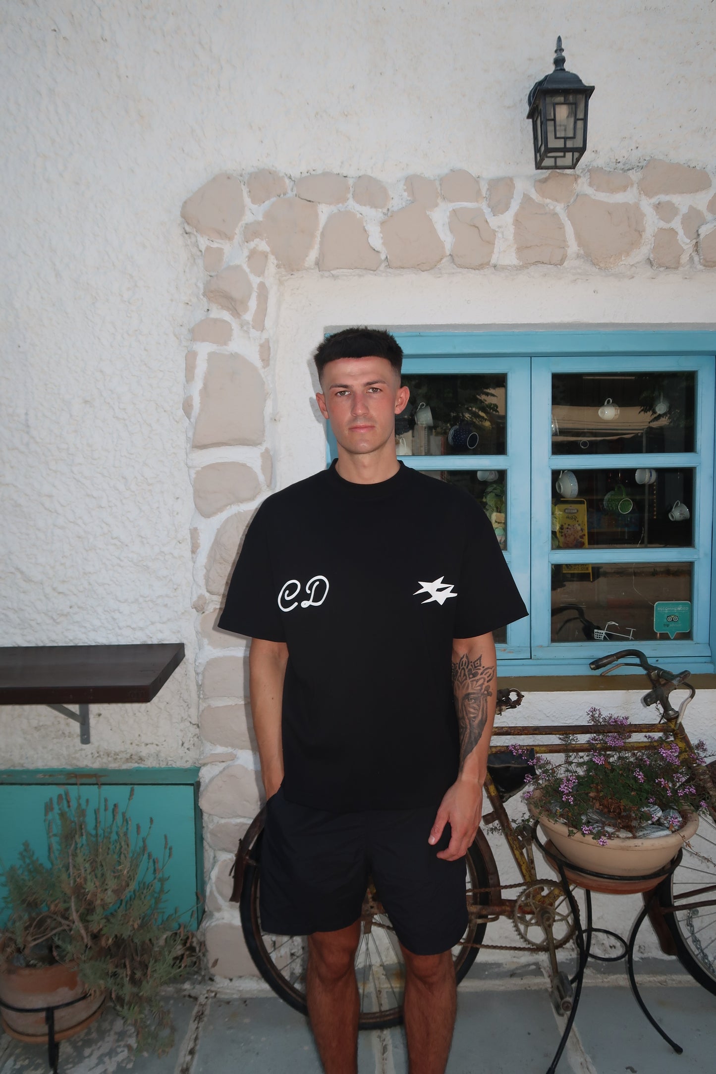 DOUBLE LOGO T-SHIRT - BLACK