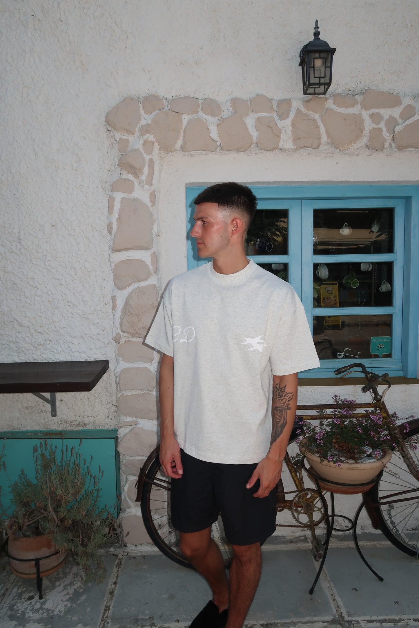 DOUBLE LOGO T-SHIRT - GREY