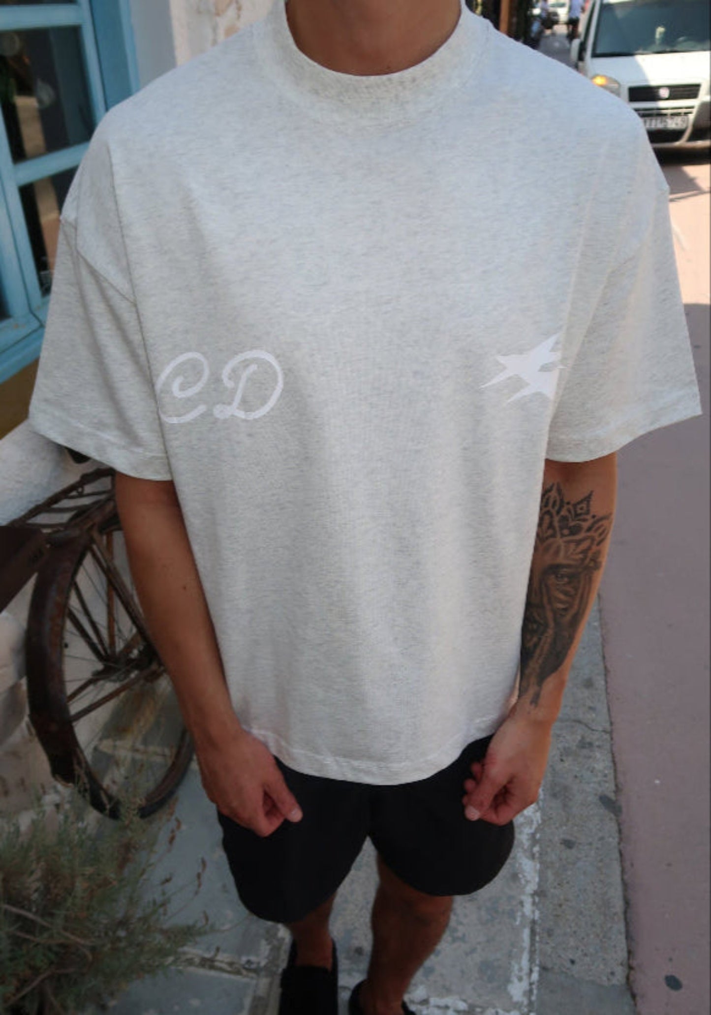 DOUBLE LOGO T-SHIRT - GREY